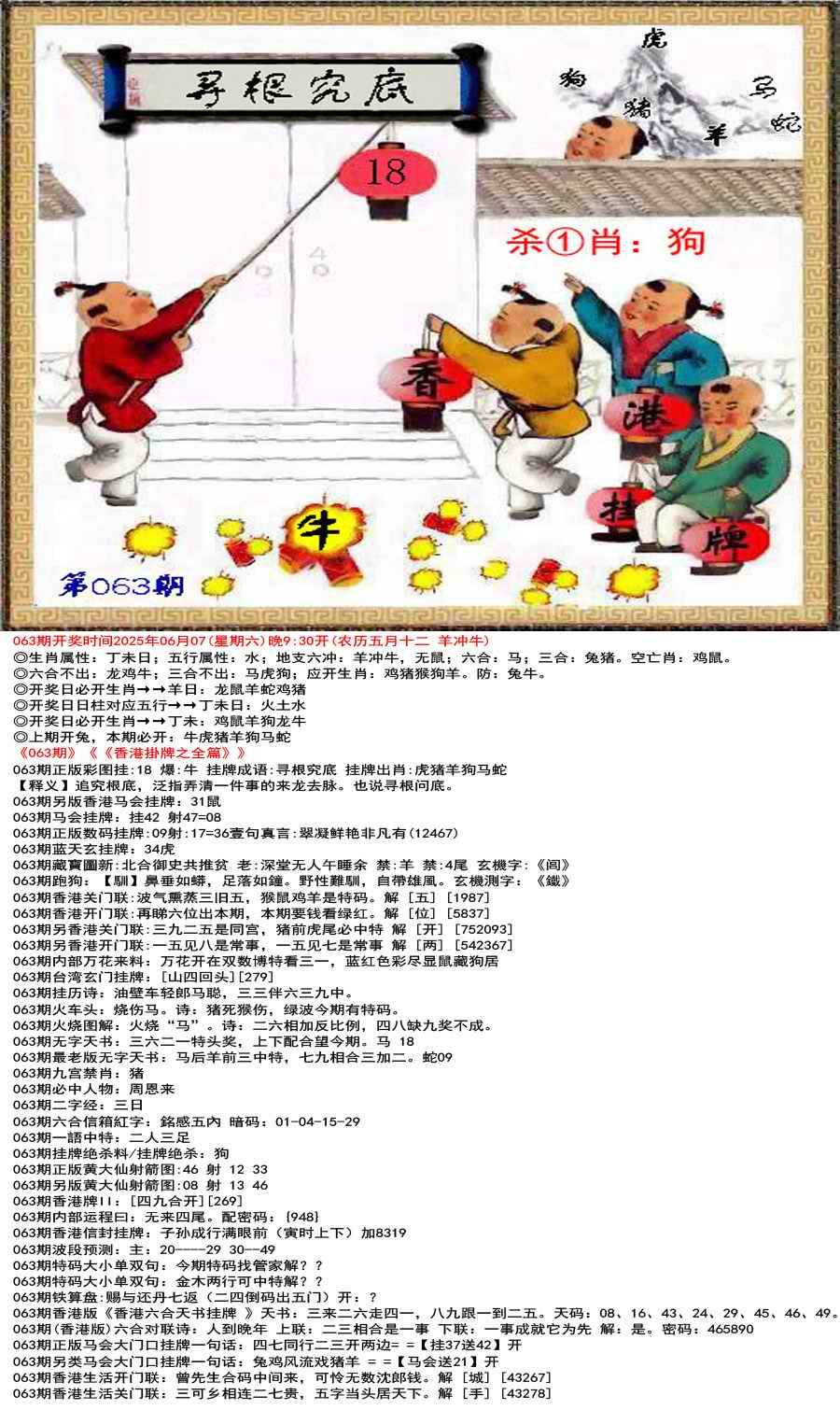 2025年063期 香港挂牌