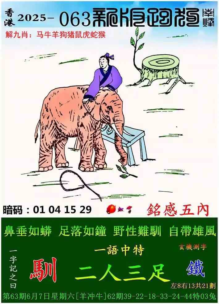 2025年063期 新版跑狗图