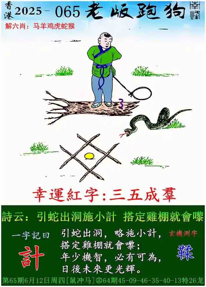 2025年065期 老版跑狗图