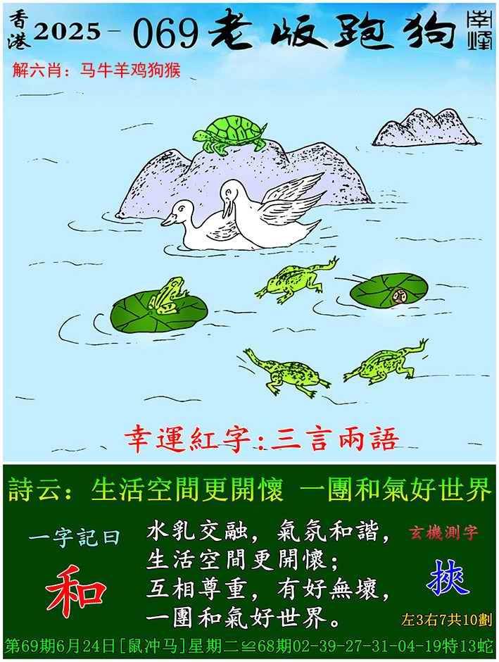 2025年069期 老版跑狗图