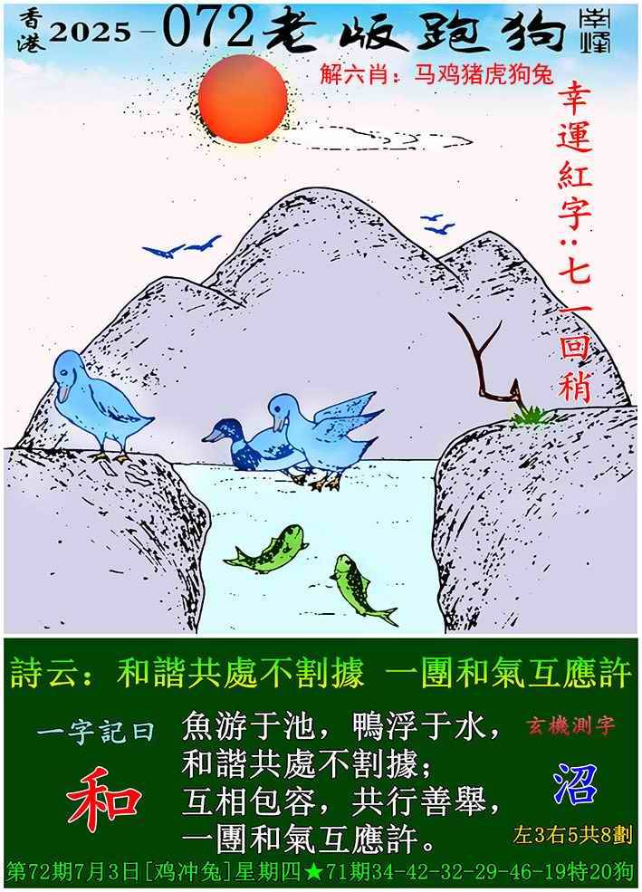 2025年072期 老版跑狗图