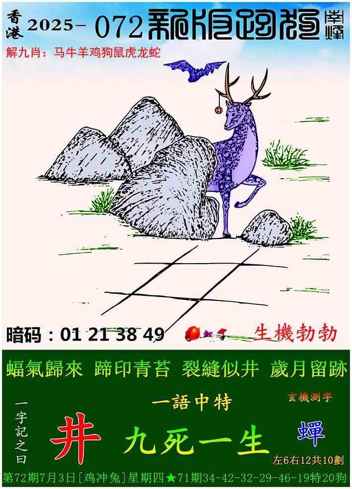 2025年072期 新版跑狗图
