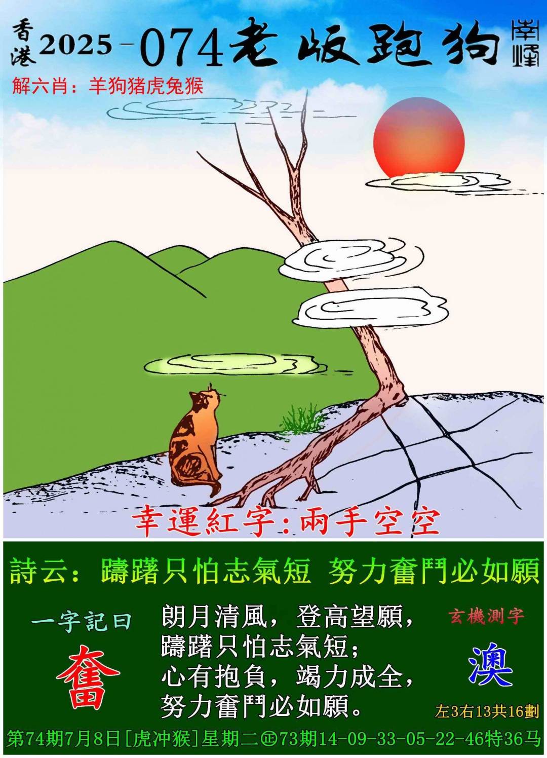2025年074期 老版跑狗图