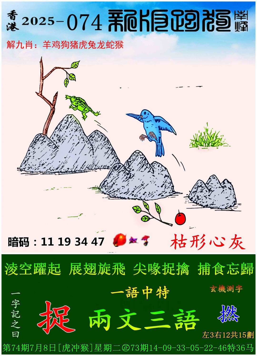 2025年074期 新版跑狗图