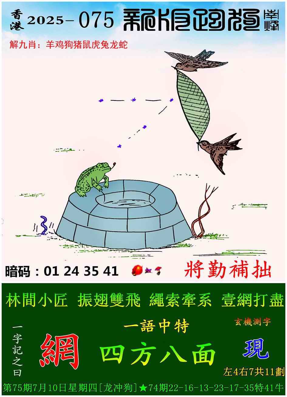 2025年075期 新版跑狗图