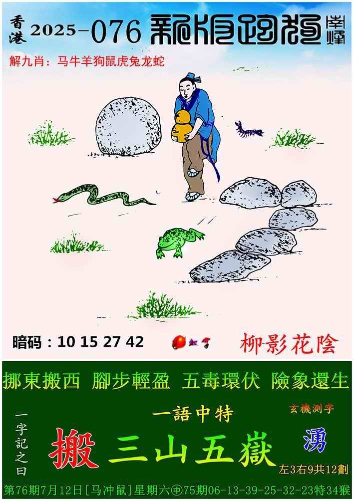 2025年076期 新版跑狗图