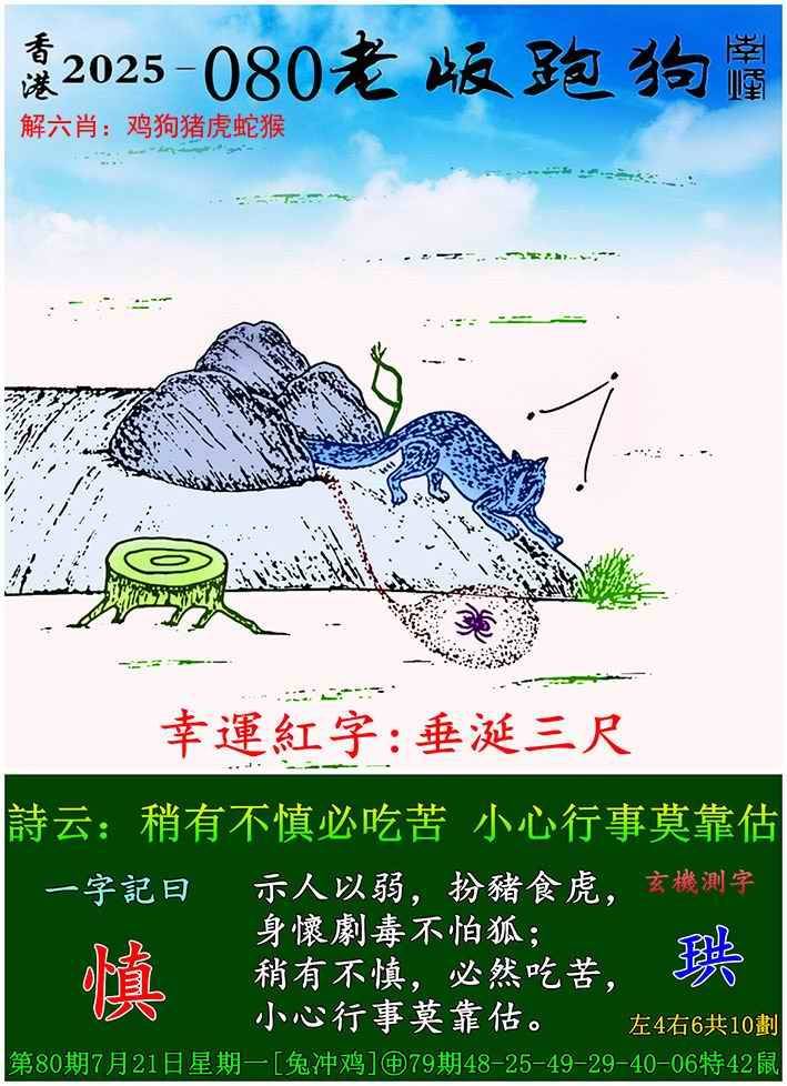 2025年080期 老版跑狗图