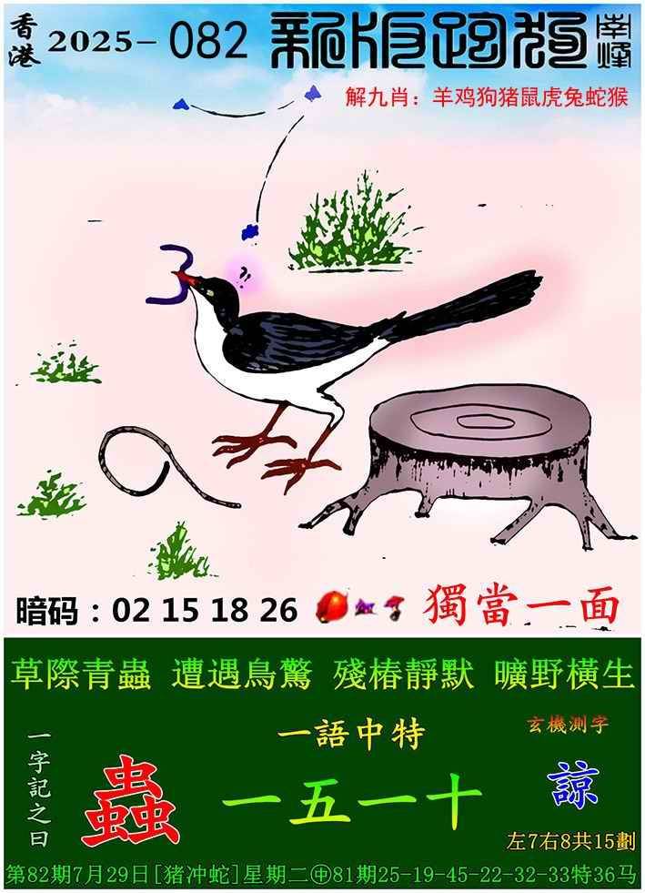 2025年082期 新版跑狗图