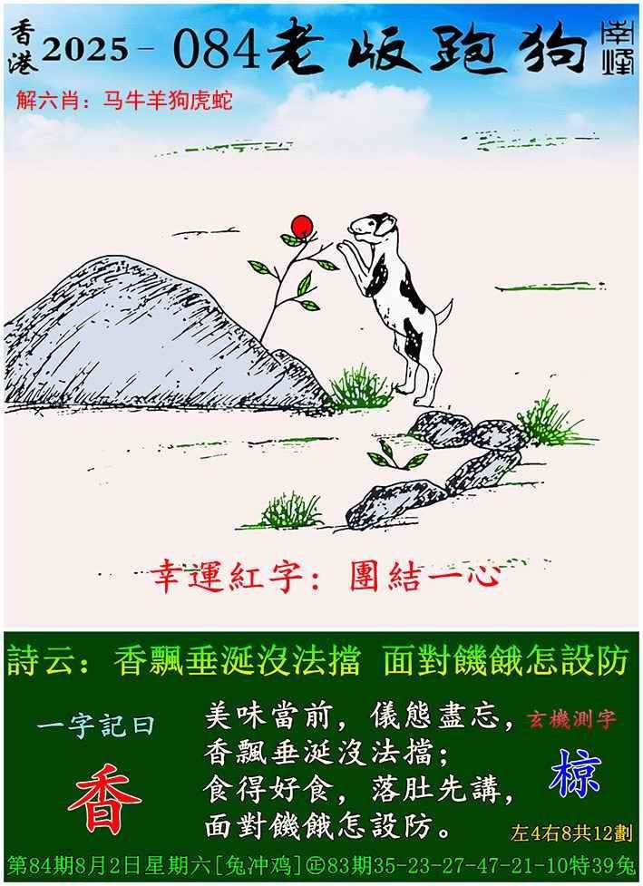 2025年084期 老版跑狗图