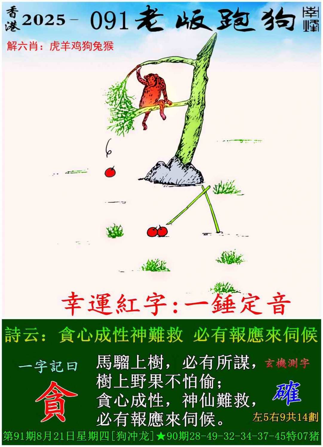 2025年091期 老版跑狗图
