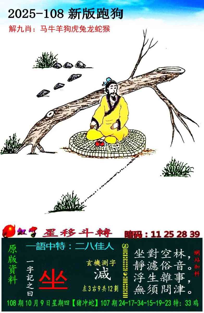 2025年108期 新版跑狗图