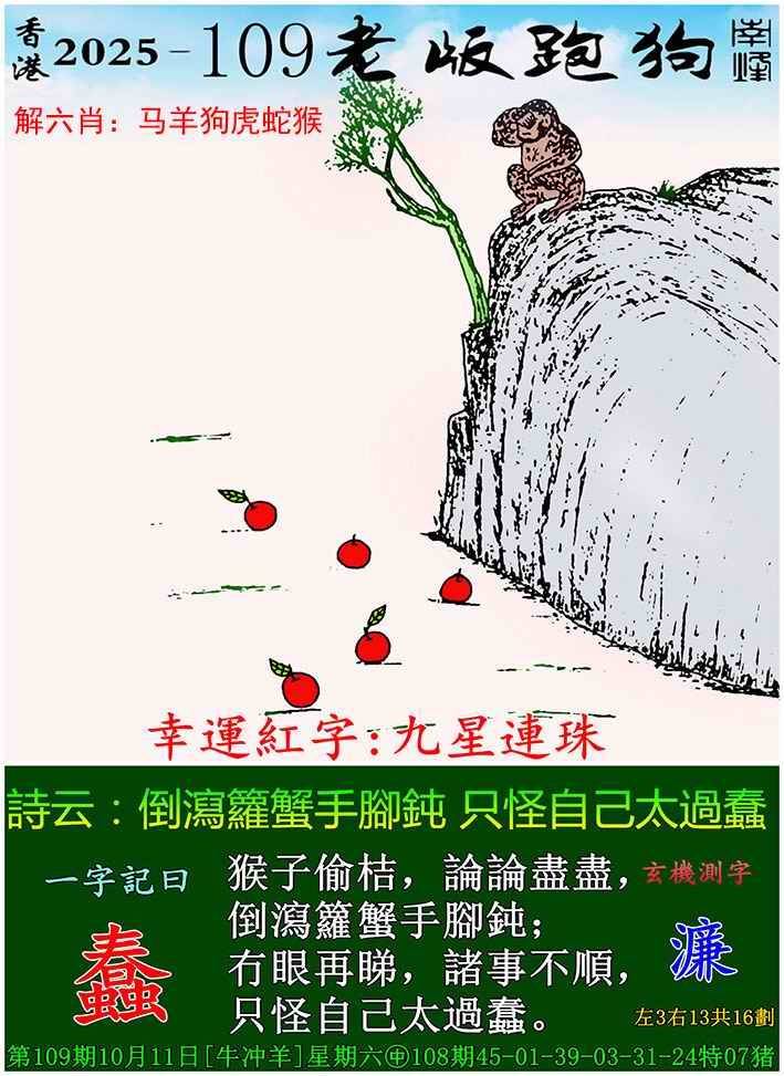 2025年109期 老版跑狗图