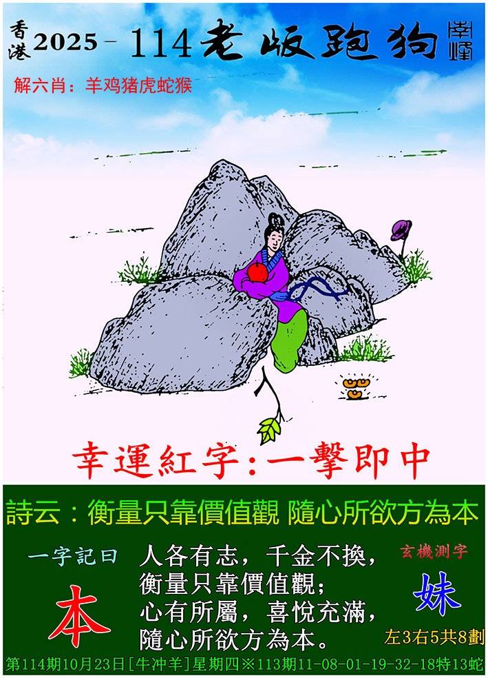 2025年114期 老版跑狗图