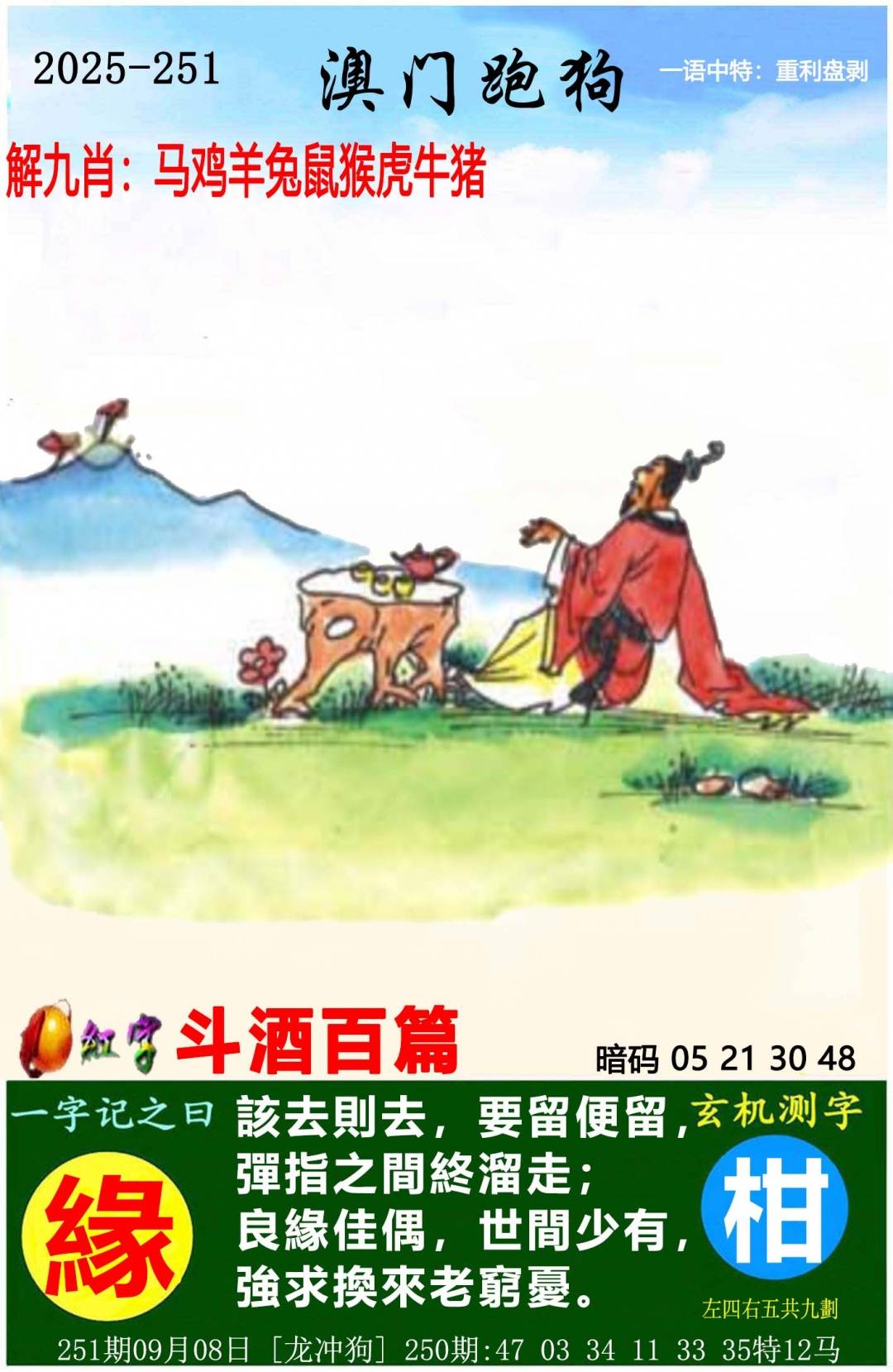 →→251期：澳门彩评论专帖←←