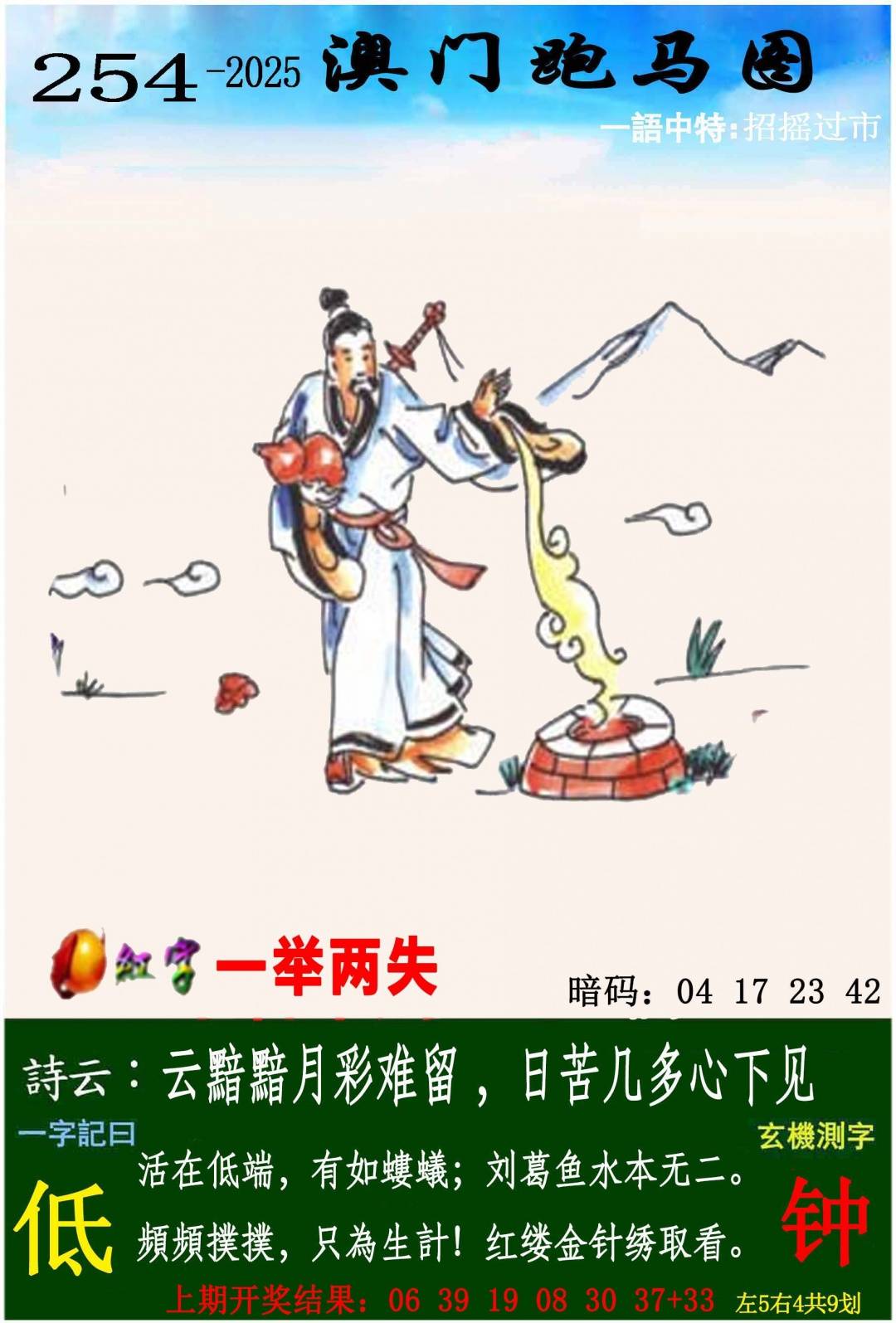 →→254期：澳门彩评论专帖←←