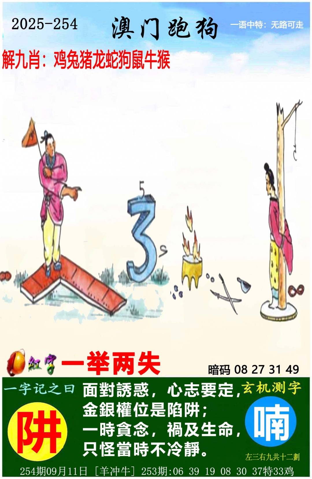 →→254期：澳门彩评论专帖←←