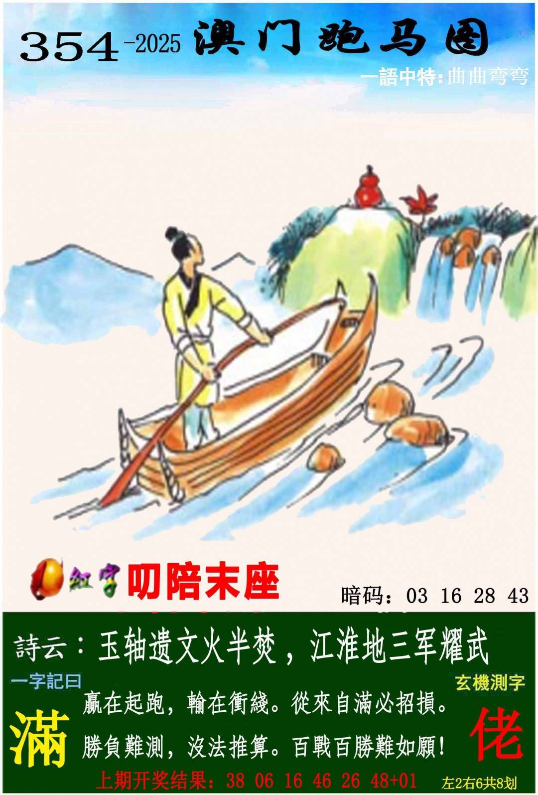 →→354期：澳门彩评论专帖←←