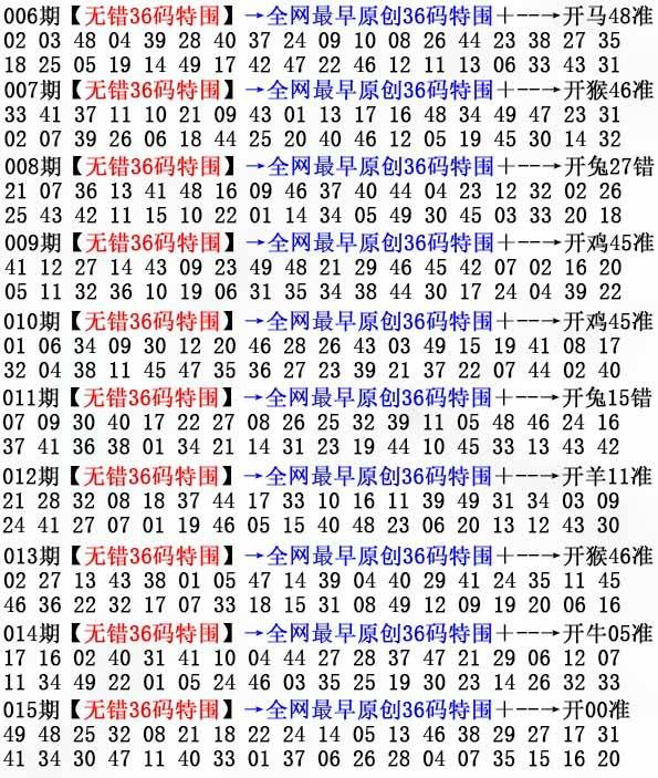 2026年015期 无错36码