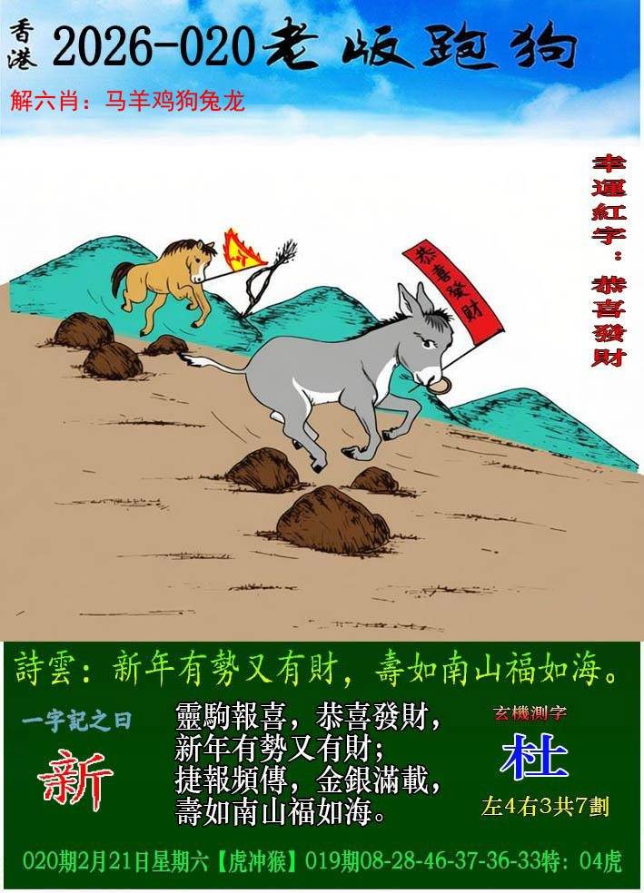 2026年020期 老版跑狗图