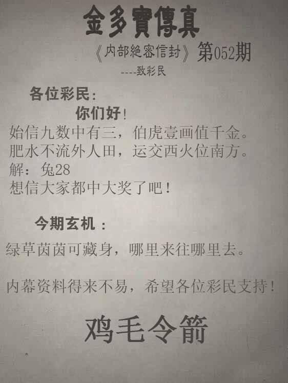2026年052期 金多宝传真
