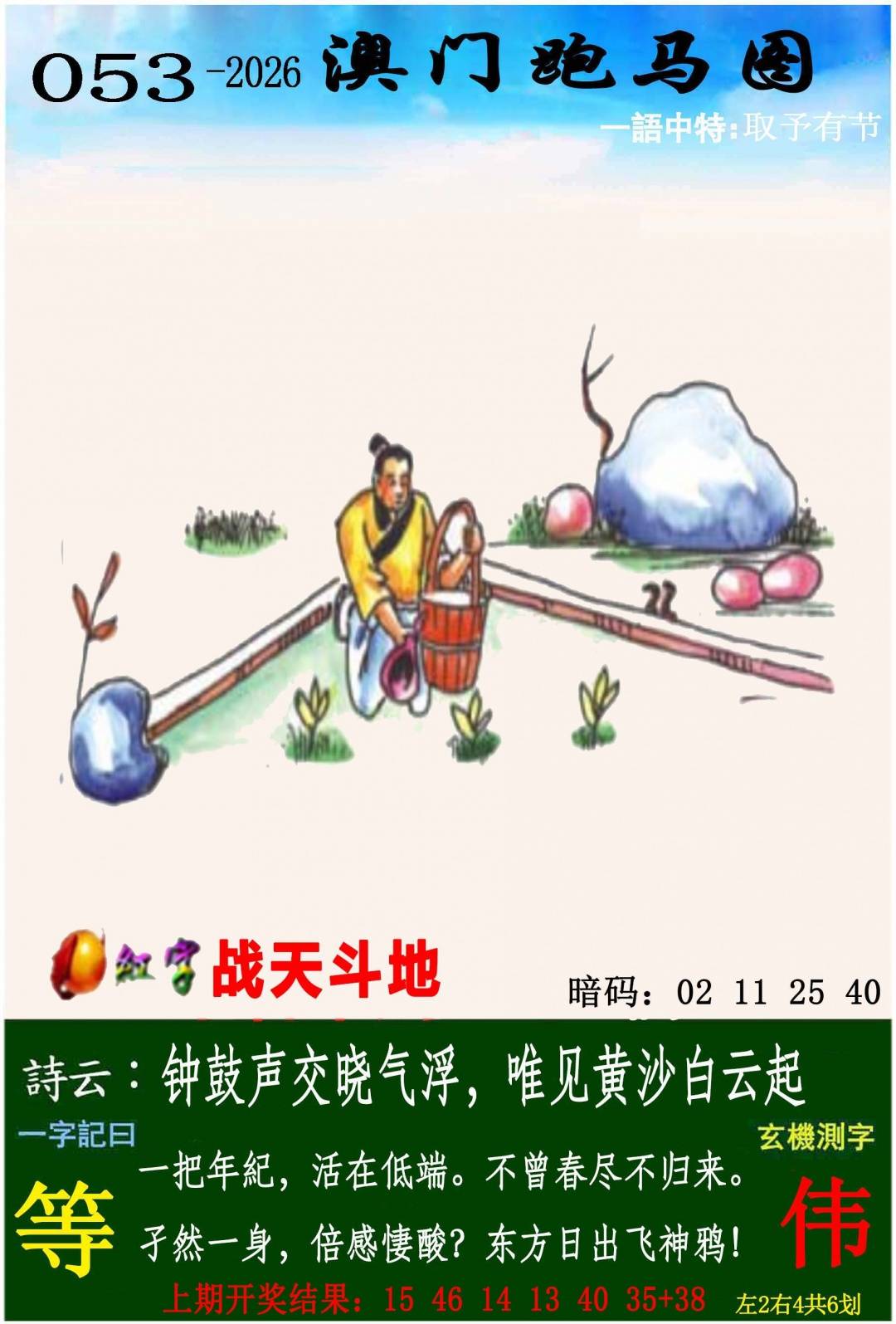 →→053期：澳门彩评论专帖←←