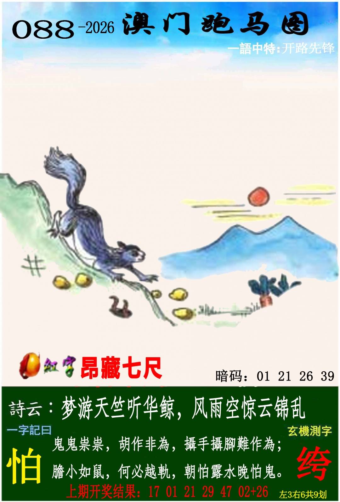 →→088期：澳门彩评论专帖←←